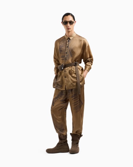 A|x Armani Exchange Drawstring Trousers In Printed Cupro