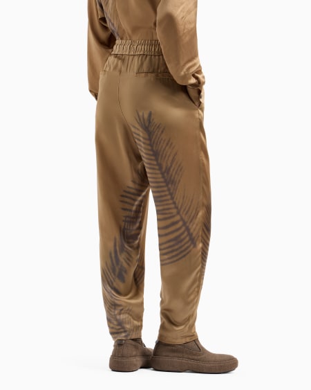 A|x Armani Exchange Drawstring Trousers In Printed Cupro