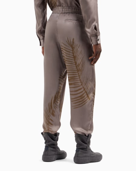 A|x Armani Exchange Drawstring Trousers In Printed Cupro