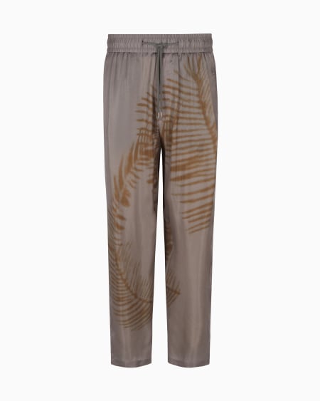 a|x armani exchange Drawstring trousers in printed cupro