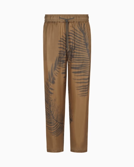 A|x Armani Exchange Drawstring Trousers In Printed Cupro