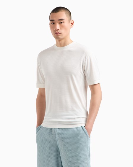 A|x Armani Exchange Embroidered Viscose Crew-neck T-Shirt