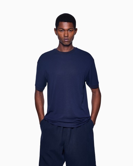 A|x Armani Exchange Embroidered Viscose Crew-neck T-Shirt