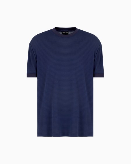 a|x armani exchange Embroidered viscose crew-neck T-Shirt