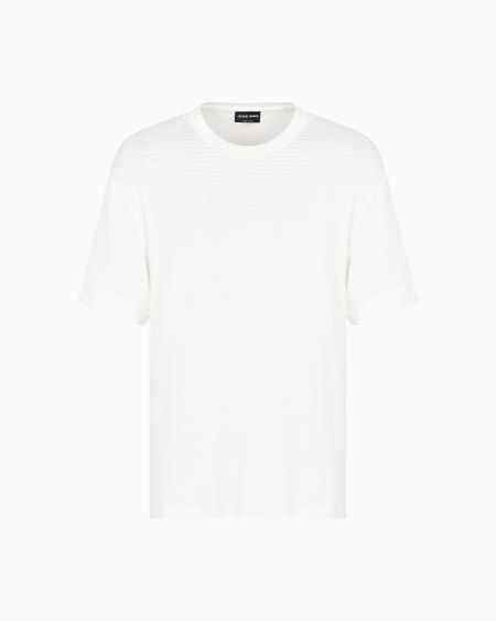 a|x armani exchange Embroidered viscose crew-neck T-Shirt