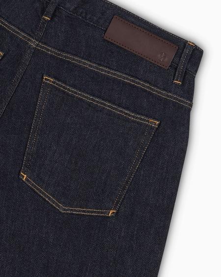 A|x Armani Exchange Five-pocket Regular Fit Stretch Cotton-denim Trousers