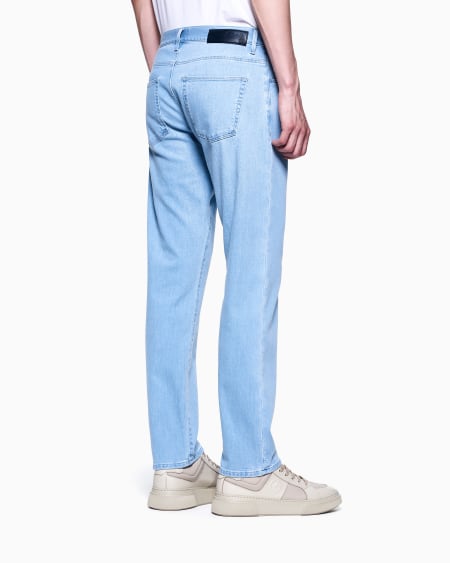 A|x Armani Exchange Five-pocket Regular-fit Stretch Cotton-denim Trousers