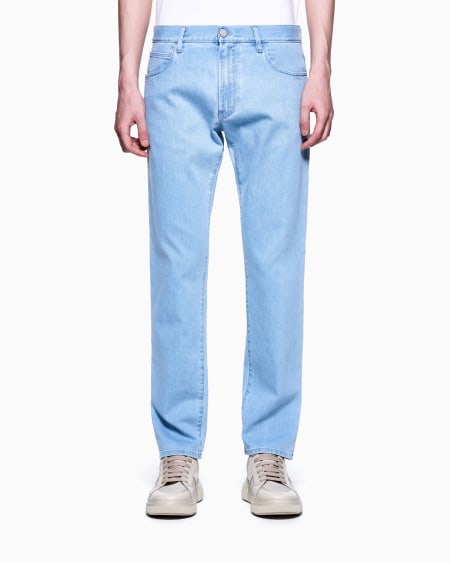A|x Armani Exchange Five-pocket Regular-fit Stretch Cotton-denim Trousers