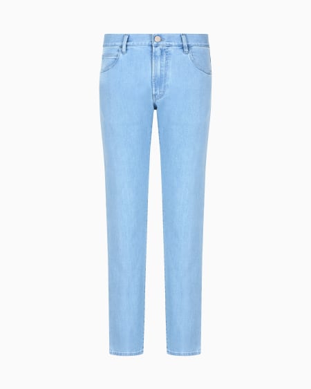 a|x armani exchange Five-pocket regular-fit stretch cotton-denim trousers