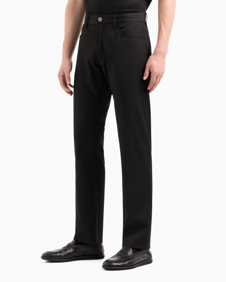 A|x Armani Exchange Five-pocket Regular-fit Virgin-wool Trousers