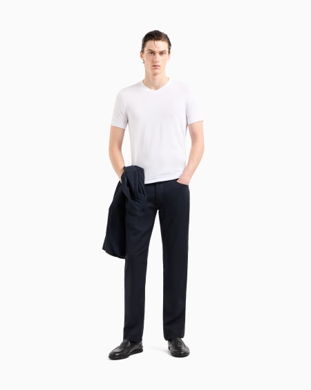 A|x Armani Exchange Five-pocket Regular-fit Virgin-wool Trousers