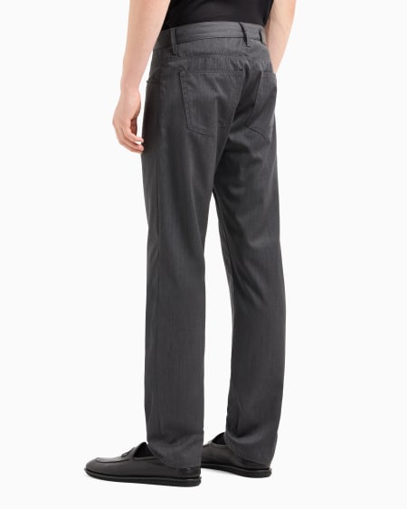 A|x Armani Exchange Five-pocket Regular-fit Virgin-wool Trousers