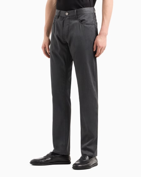 A|x Armani Exchange Five-pocket Regular-fit Virgin-wool Trousers