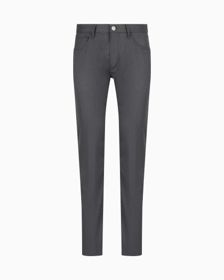 a|x armani exchange Five-pocket regular-fit virgin-wool trousers