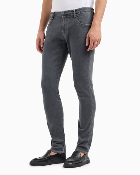 A|x Armani Exchange Five-pocket Slim-fit Stretch Cotton-denim Trousers
