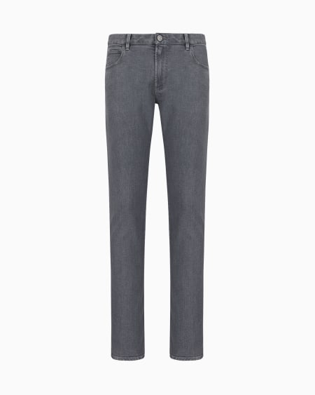 a|x armani exchange Five-pocket slim-fit stretch cotton-denim trousers