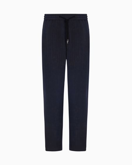 a|x armani exchange Flat-front trousers in chevron jacquard viscose