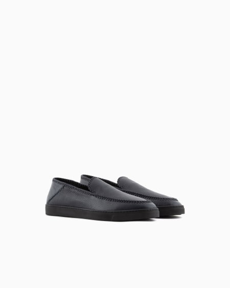 A|x Armani Exchange Galleria 3 Deerskin Slip-ons With Threading
