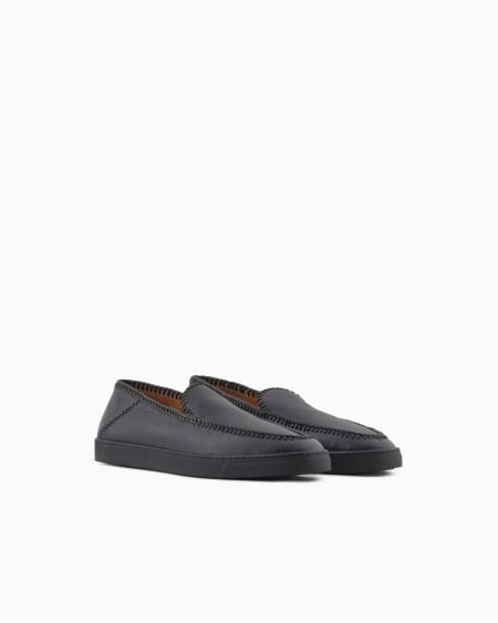 A|x Armani Exchange Galleria 3 Deerskin Slip-ons With Threading