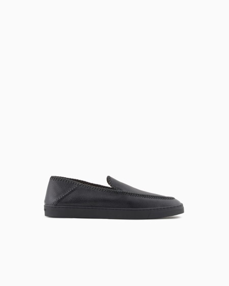 a|x armani exchange Galleria 3 deerskin slip-ons with threading