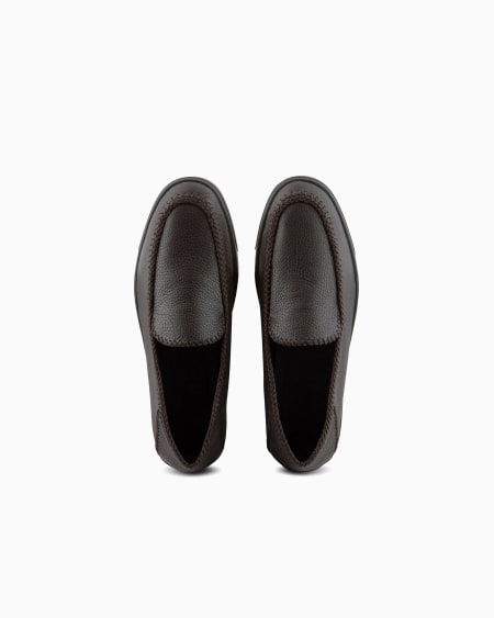 A|x Armani Exchange Galleria 3 Deerskin Slip-ons With Threading