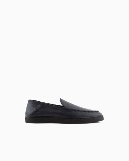a|x armani exchange Galleria 3 deerskin slip-ons with threading