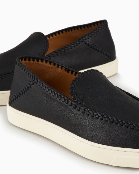 A|x Armani Exchange Galleria 3 Nappa-leather Slip-ons