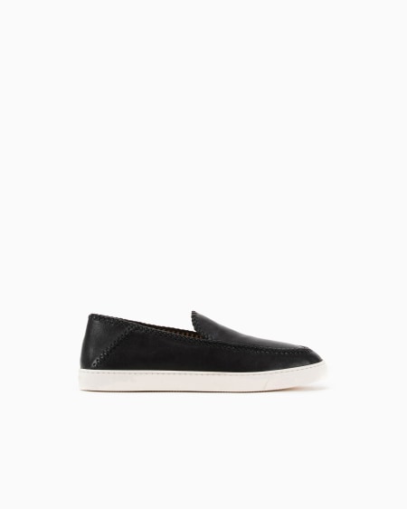 a|x armani exchange Galleria 3 nappa-leather slip-ons