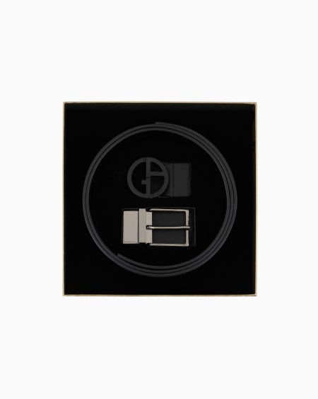A|x Armani Exchange Gift Box With Reversible Belt With Double Buckle
