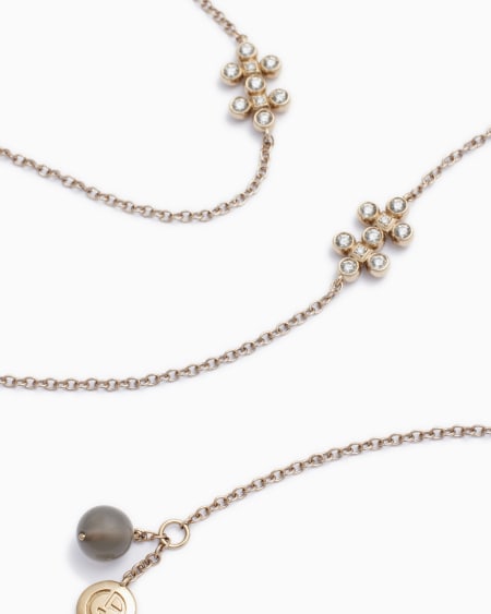 A|x Armani Exchange Gioia 18k Gold Diamonds And Moonstone Long Necklace