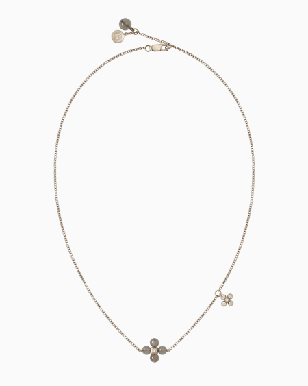 a|x armani exchange Gioia 18k gold diamonds and moonstone long necklace