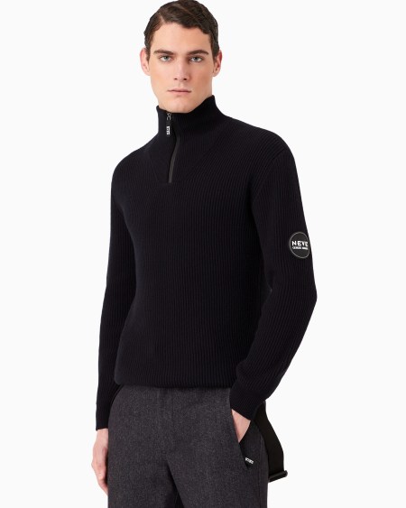 A|x Armani Exchange Giorgio Armani Neve Mock-neck Jumper In Wool And Cashmere