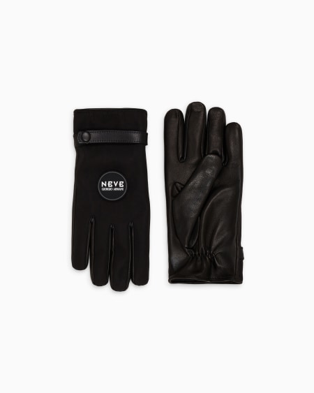 a|x armani exchange Giorgio Armani Neve nappa-leather and technical nylon gloves
