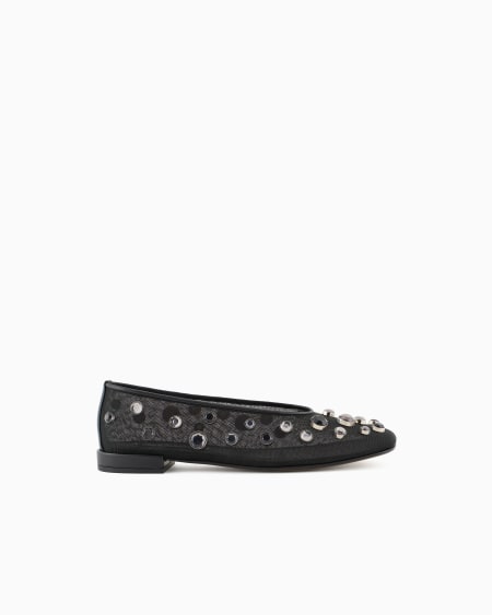 a|x armani exchange Giorgio Armani x 10 Corso Como ballerinas in mesh and rhinestones bezels