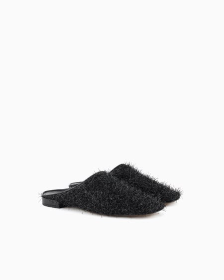 A|x Armani Exchange Giorgio Armani X 10 Corso Como Mules In Fur-effect Fabric