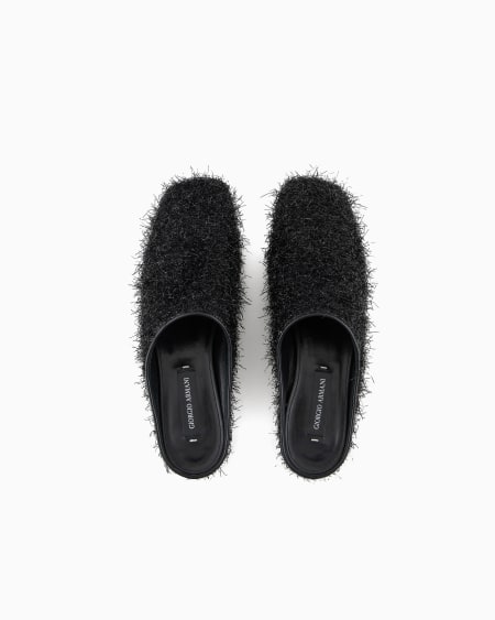 A|x Armani Exchange Giorgio Armani X 10 Corso Como Mules In Fur-effect Fabric