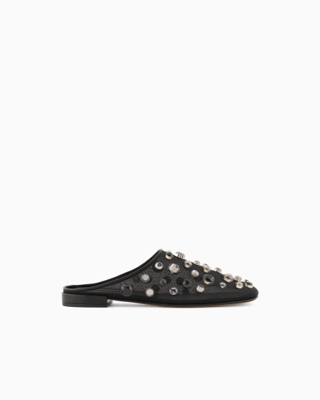 a|x armani exchange Giorgio Armani x 10 Corso Como mules in mesh and encrusted rhinestones