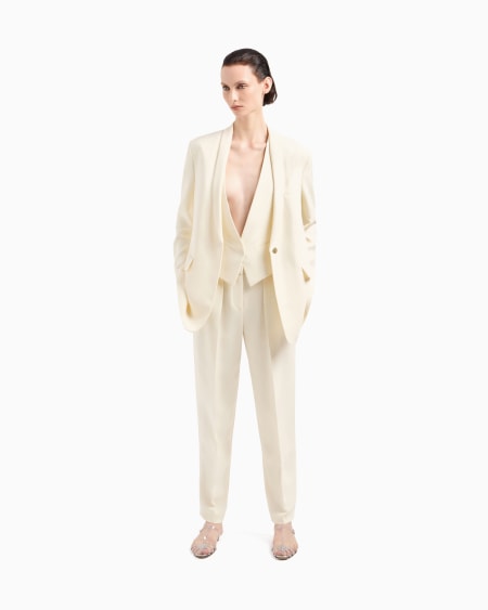 A|x Armani Exchange Glitter Jacquard Silk-cady Single-breasted Jacket