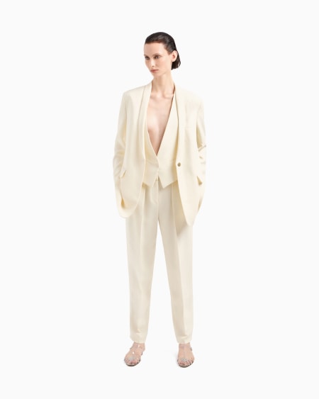 A|x Armani Exchange Glitter Silk-cady Single-breasted Jacket