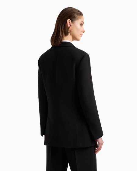 A|x Armani Exchange Glitter Silk-cady Single-breasted Jacket
