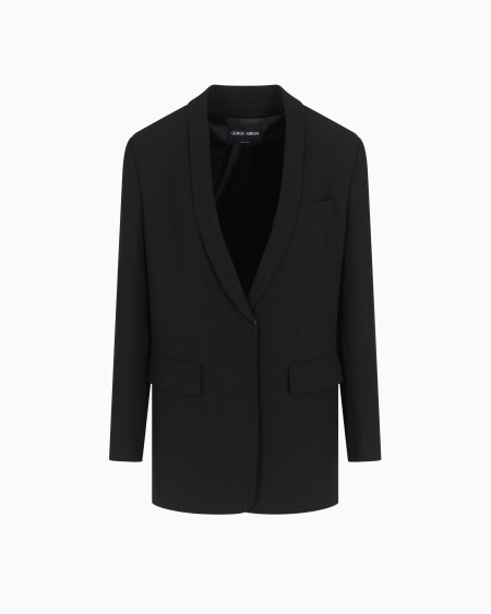 a|x armani exchange Glitter silk-cady single-breasted jacket
