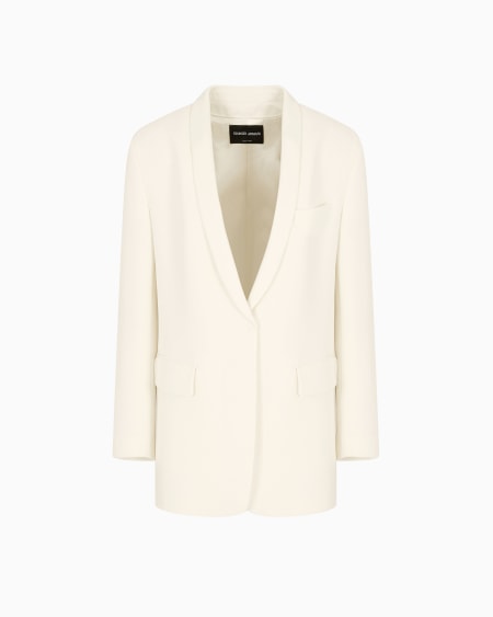a|x armani exchange Glitter silk-cady single-breasted jacket