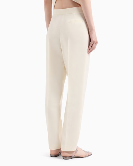A|x Armani Exchange Glitter Silk Cady Trousers With Pleats