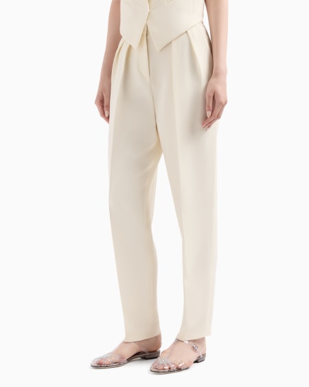 A|x Armani Exchange Glitter Silk Cady Trousers With Pleats