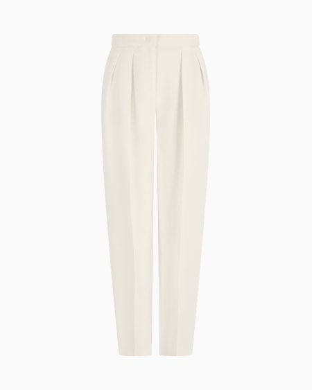 a|x armani exchange Glitter silk cady trousers with pleats