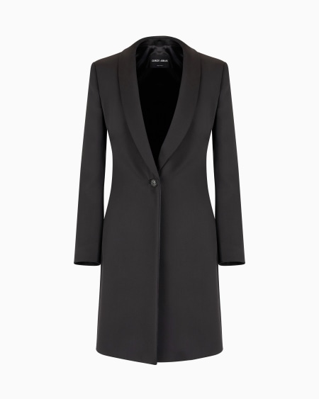 a|x armani exchange Glitter silk satin single-breasted long jacket