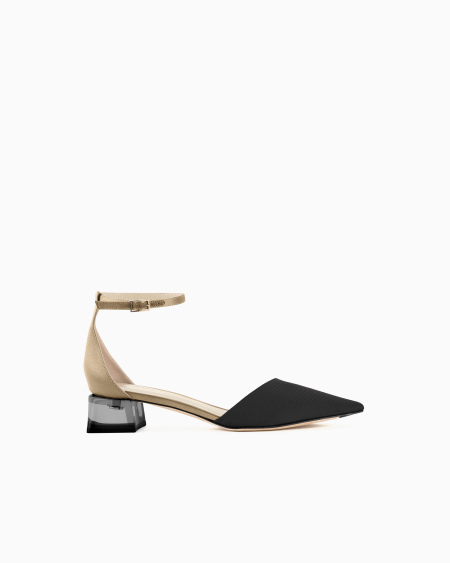 a|x armani exchange Grosgrain and satin d’Orsay court shoes