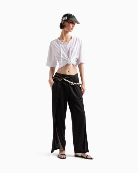 A|x Armani Exchange Hemp Jersey Relaxed-fit Trousers