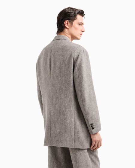 A|x Armani Exchange Heritage Line Double-breasted Jacket In A Wool And Viscose Blend