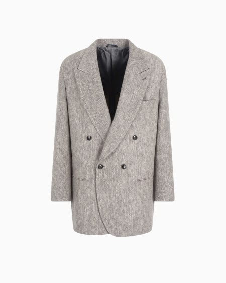 a|x armani exchange Heritage Line double-breasted jacket in a wool and viscose blend